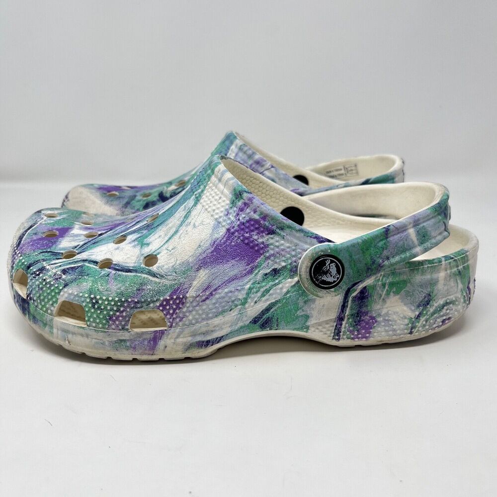Crocs Classic Marbled Out of this World Clog Sandals Blue and White  Women's 8 - Picture 3 of 10